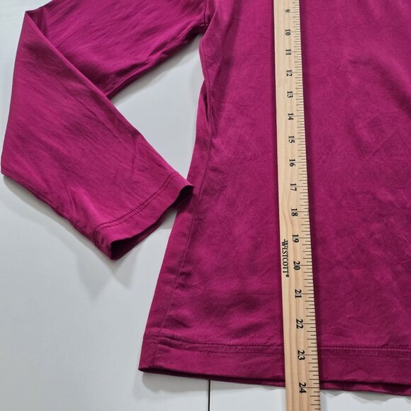 Vintage Henri Bendel Top M Women Magenta LS Round Neck Old Money Stetch Boho Y2K - Picture 9 of 13